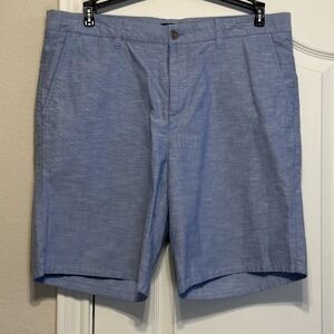 Johnnie‎ O Shorts Men's 36 Chambray Chino Flat Front Beach Summer Outdoor Blue